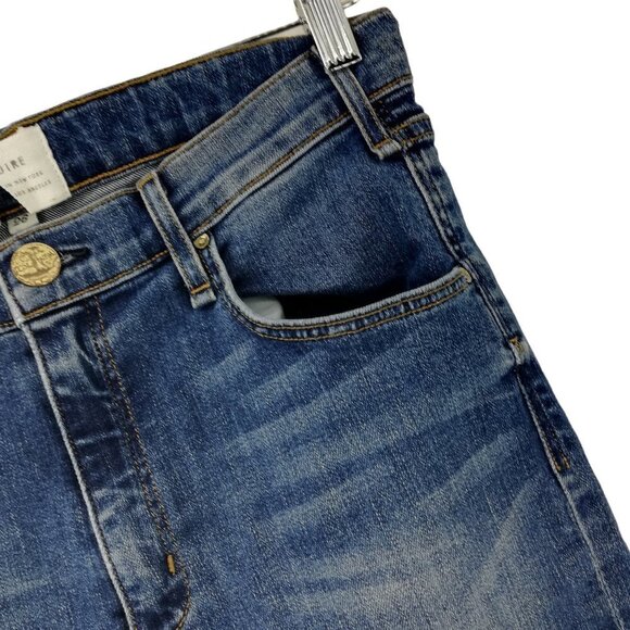 McGuire Wide Leg Cropped Released Raw Hem Jeans Size 26 Bessette Culotte 15F - Picture 3 of 12